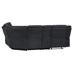 Hagen Steel Grey Upholstered Power Reclining Sectional Sofa - Ornate Home