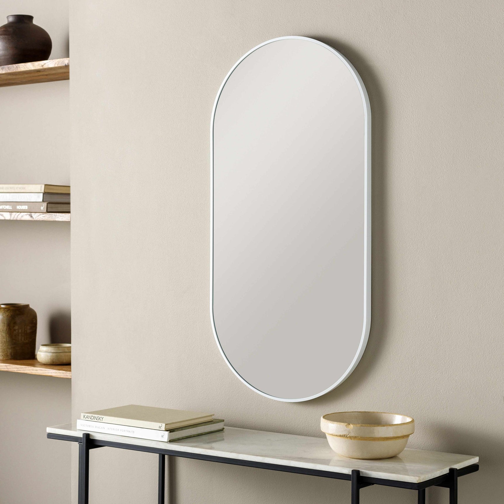 Hagenburg White Iron Frame Mirror - Ornate Home