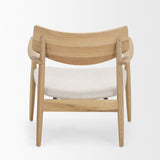 Haggen Light Brown/Cream Oak Wood Fabric Accent Chair
