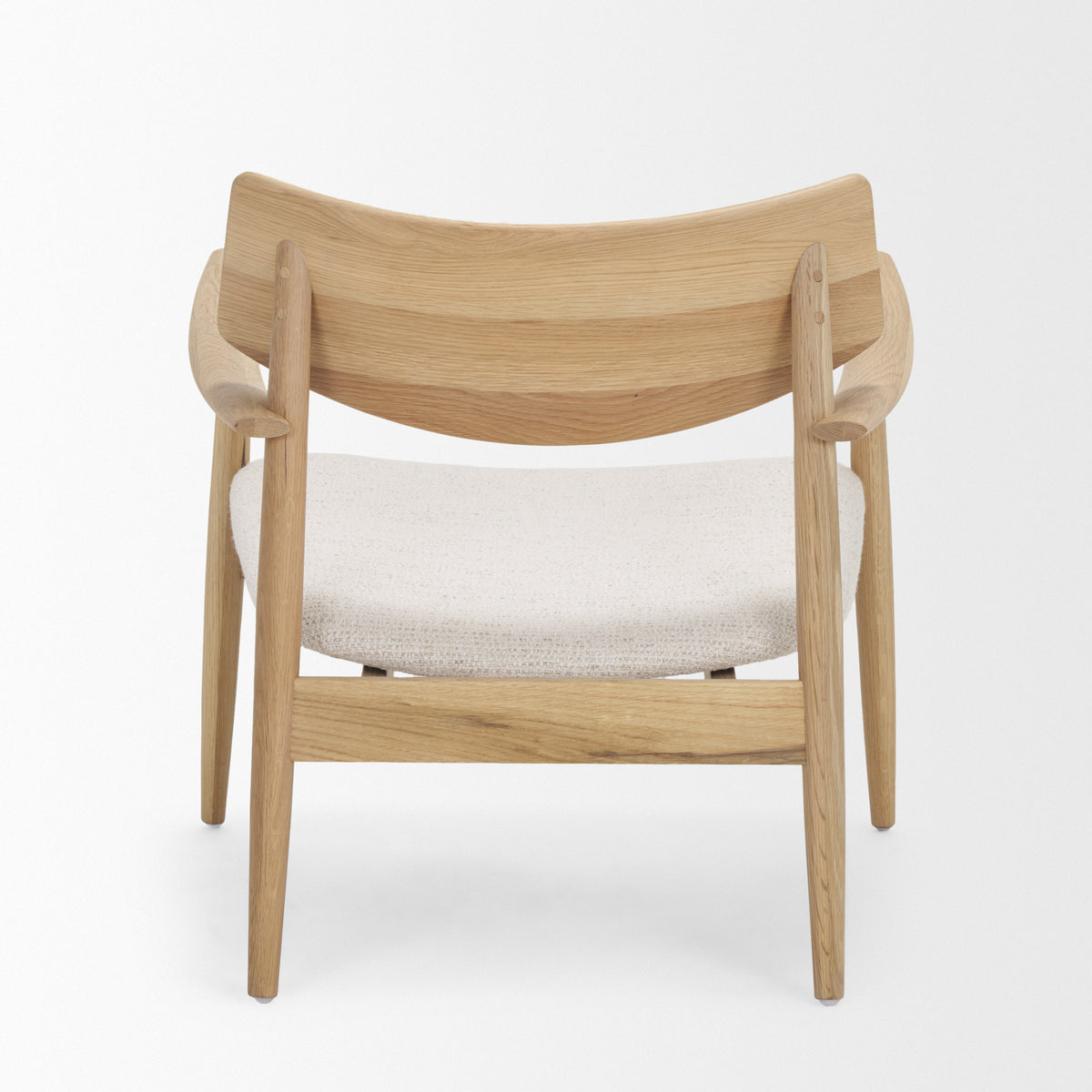 Haggen Light Brown/Cream Oak Wood Fabric Accent Chair