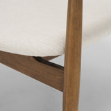 Haggen Medium Brown/Cream Oak Wood Fabric Accent Chair - Ornate Home