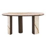 Haidar Natural Marble/Brown Console Table - Ornate Home