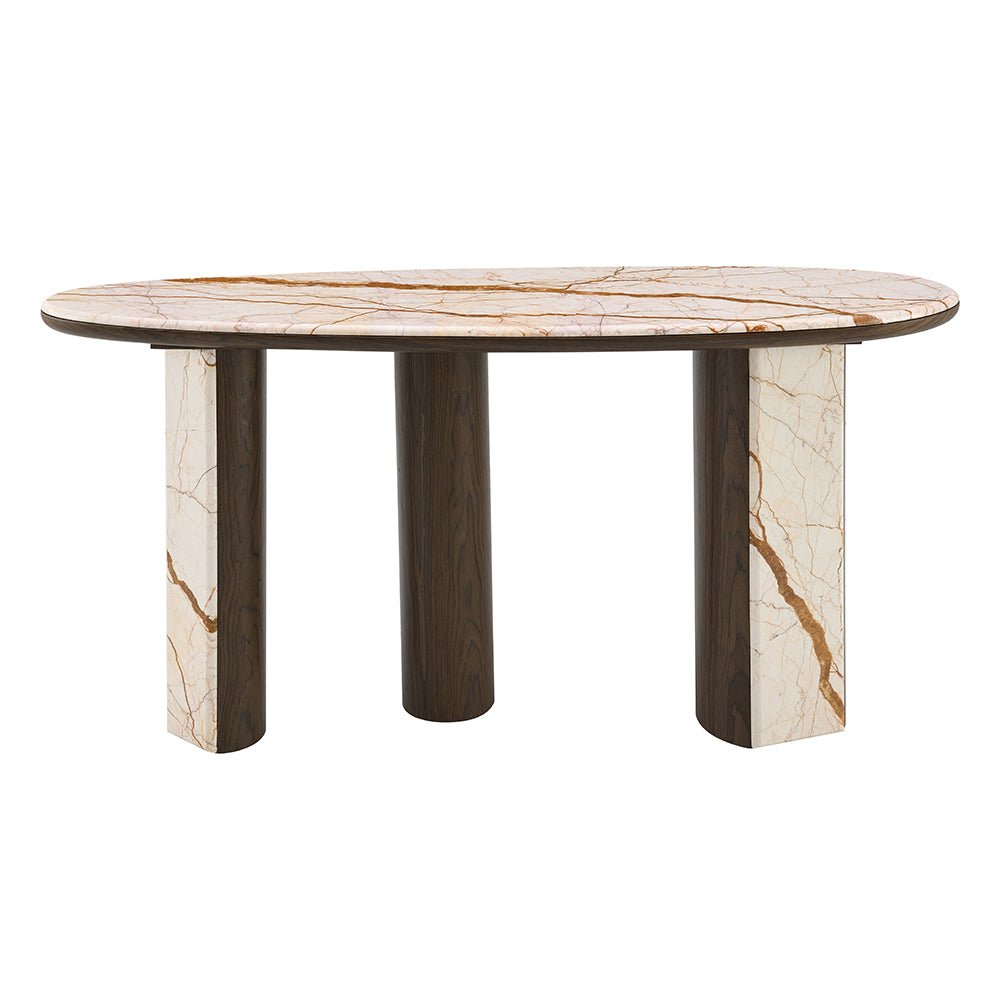 Haidar Natural Marble/Brown Console Table - Ornate Home