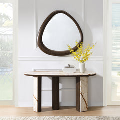 Haidar Natural Marble/Brown Console Table - Ornate Home