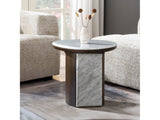 Haidar Natural Marble/Brown End Table - Ornate Home