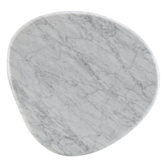 Haidar Natural Marble/Brown End Table - Ornate Home