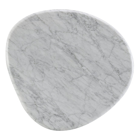 Haidar Natural Marble/Brown End Table - Ornate Home