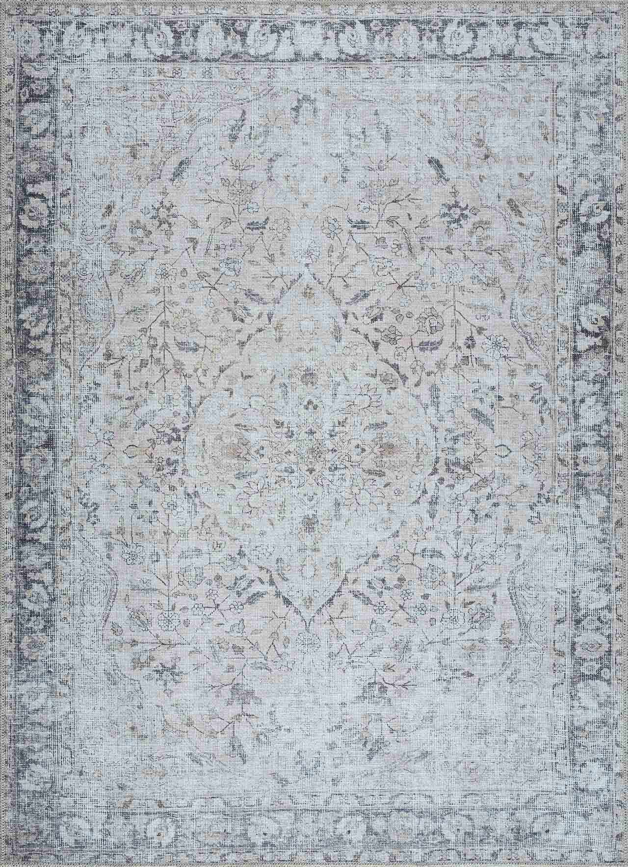 Haile Green & Pink Washable Area Rug - Clearance - Ornate Home