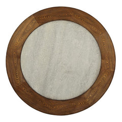 Hailey Natural Elm/Bronze Round Dining Table - Ornate Home