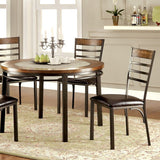 Hailey Natural Elm/Bronze Round Dining Table - Ornate Home