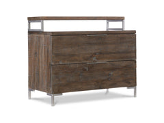 Haines Grey Mist/Sable Brown 2 Drawer with Elevated Top Nightstand - Ornate Home