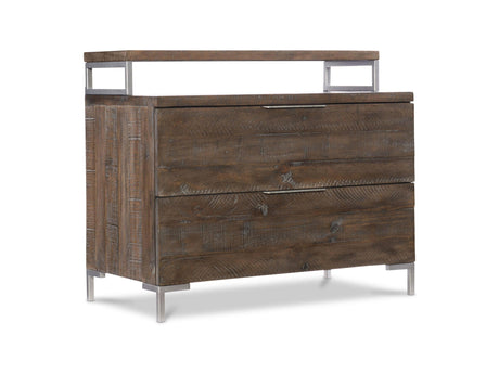 Haines Grey Mist/Sable Brown 2 Drawer with Elevated Top Nightstand - Ornate Home