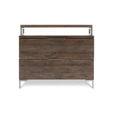 Haines Grey Mist/Sable Brown 2 Drawer with Elevated Top Nightstand - Ornate Home