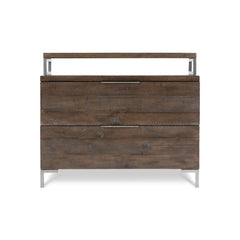Haines Grey Mist/Sable Brown 2 Drawer with Elevated Top Nightstand - Ornate Home