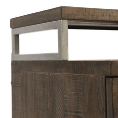 Haines Grey Mist/Sable Brown 2 Drawer with Elevated Top Nightstand - Ornate Home