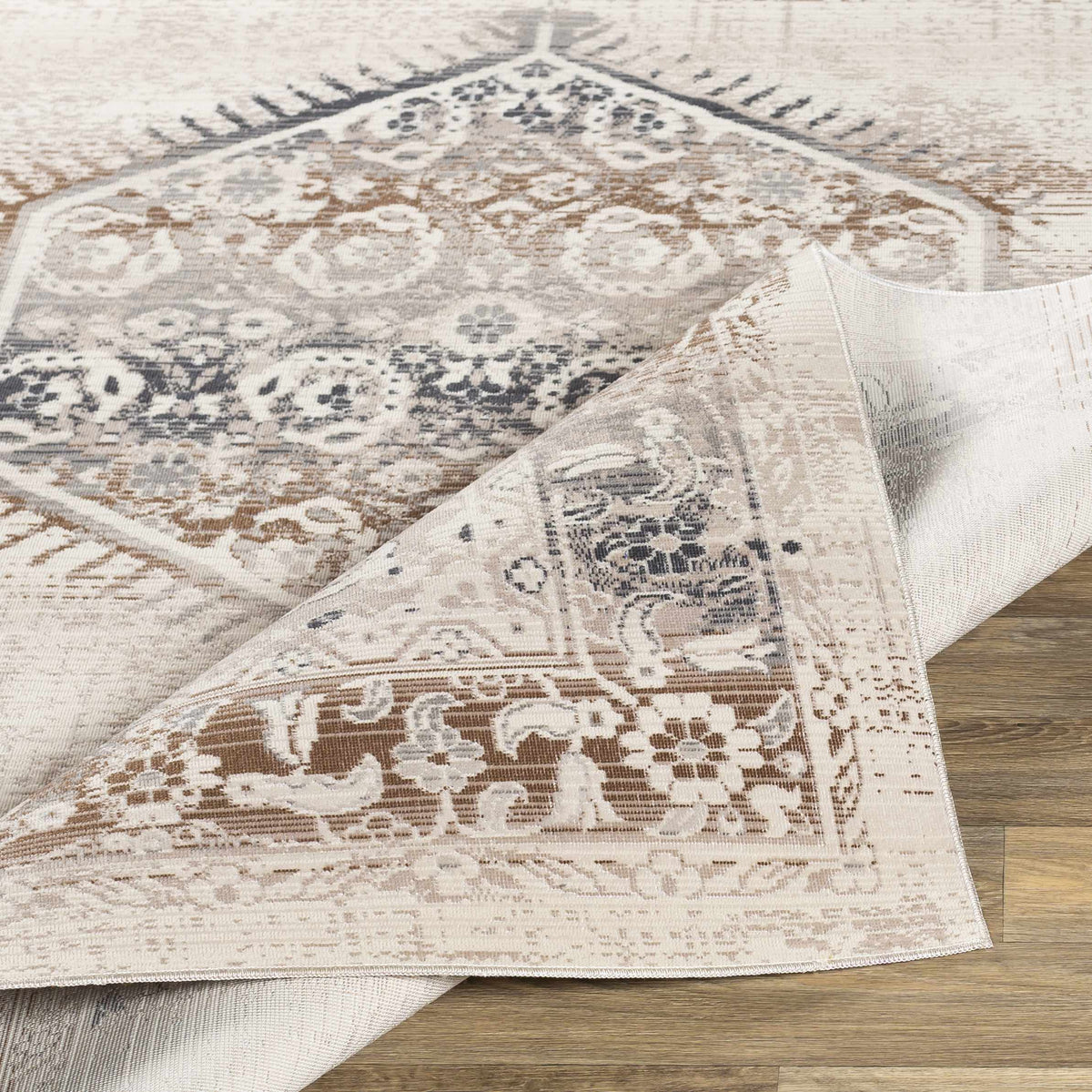 Hainesville White Medallion 10' Runner Rug - Clearance - Ornate Home