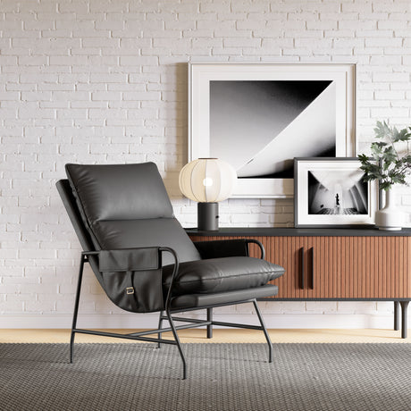 Halaus Black Accent Chair - Ornate Home