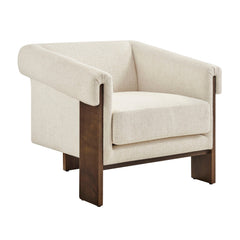 Halbrook Ivory Linen Blend Tripod Accent Chair - Ornate Home
