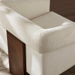 Halbrook Ivory Linen Blend Tripod Accent Chair - Ornate Home