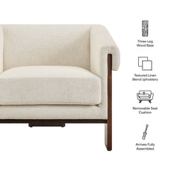 Halbrook Ivory Linen Blend Tripod Accent Chair - Ornate Home