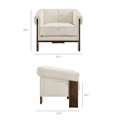 Halbrook Ivory Linen Blend Tripod Accent Chair - Ornate Home