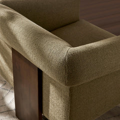 Halbrook Olive Linen Blend Tripod Accent Chair - Ornate Home