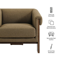 Halbrook Olive Linen Blend Tripod Accent Chair - Ornate Home