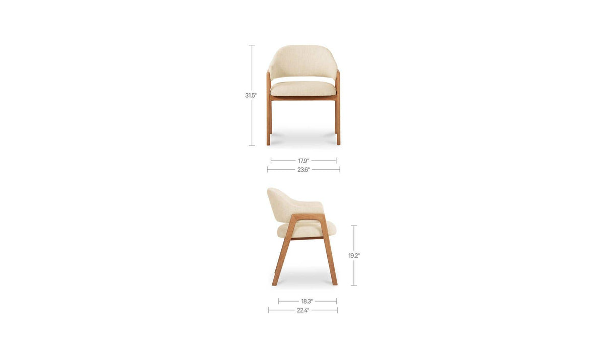 Halden Flecked Beige Dining Chair - Ornate Home