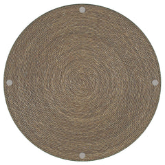 Halden Light Brown Round Woven Seagrass Accent Side Table - Ornate Home