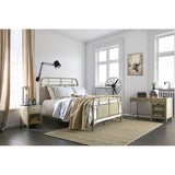 Haldus Distressed Ivory Cal.King Bed - Ornate Home