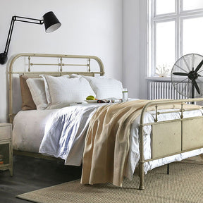 Haldus Distressed Ivory Cal.King Bed - Ornate Home