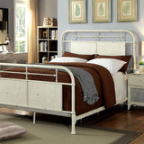 Haldus Distressed White E.King Bed - Ornate Home