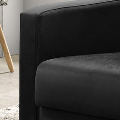 Hale Black 27.5"W Velvet Accent Armchair - Ornate Home