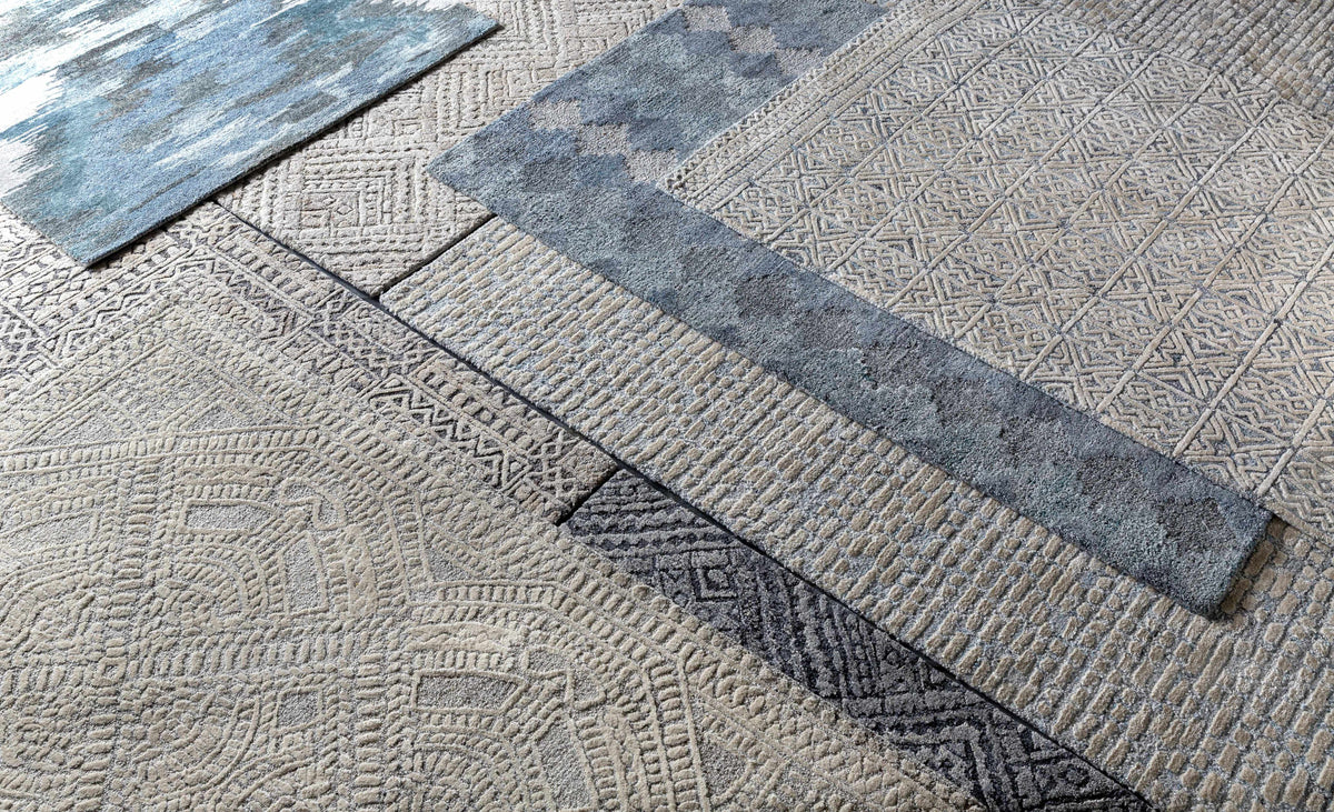 Hale Gray&Slate Diamonds Wool&Viscose Rug - Clearance - Ornate Home
