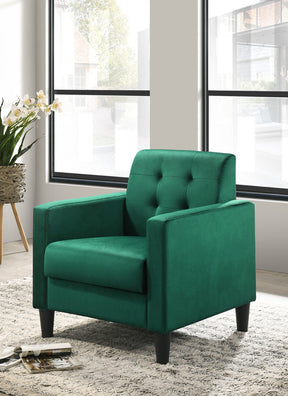 Hale Green 27.5"W Velvet Accent Armchair - Ornate Home
