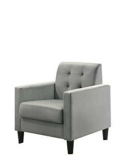 Hale Light Gray 27.5"W Velvet Accent Armchair - Ornate Home