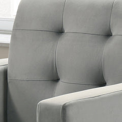Hale Light Gray 27.5"W Velvet Accent Armchair - Ornate Home
