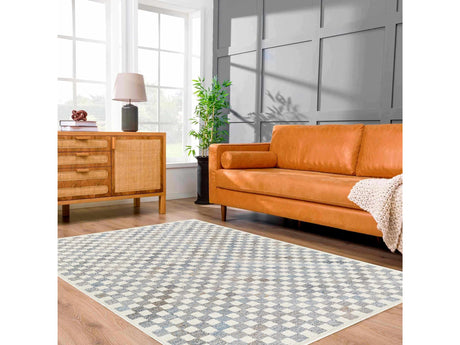 Halen Gray Checkered Area Rug - Ornate Home