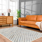 Halen Gray Checkered Area Rug - Ornate Home