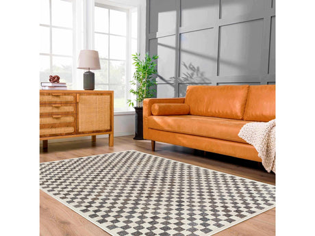 Halen Taupe Checkered Area Rug - Ornate Home