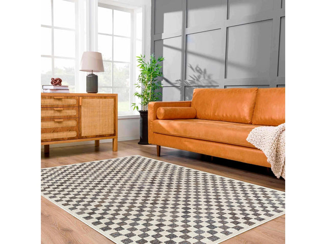 Halen Taupe Checkered Area Rug - Ornate Home