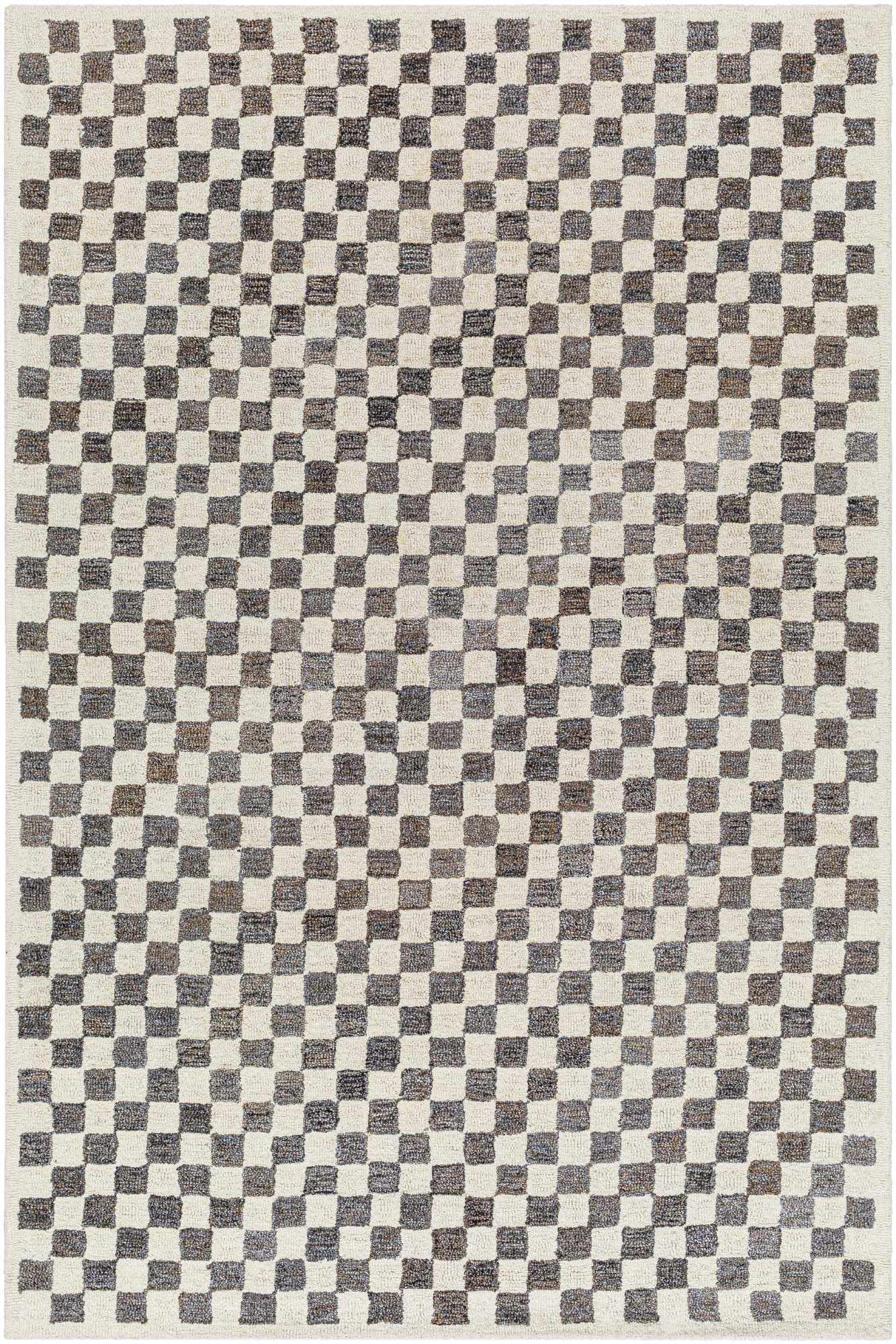 Halen Taupe Checkered Area Rug - Ornate Home
