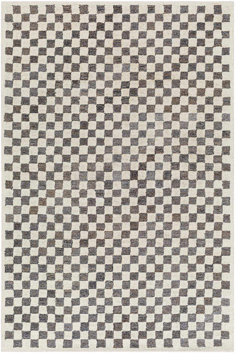 Halen Taupe Checkered Area Rug - Ornate Home