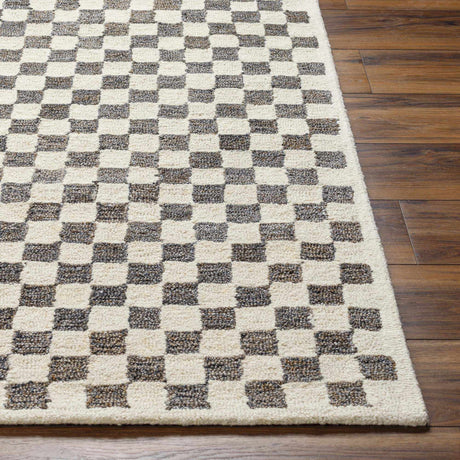 Halen Taupe Checkered Area Rug - Ornate Home