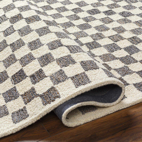 Halen Taupe Checkered Area Rug - Ornate Home