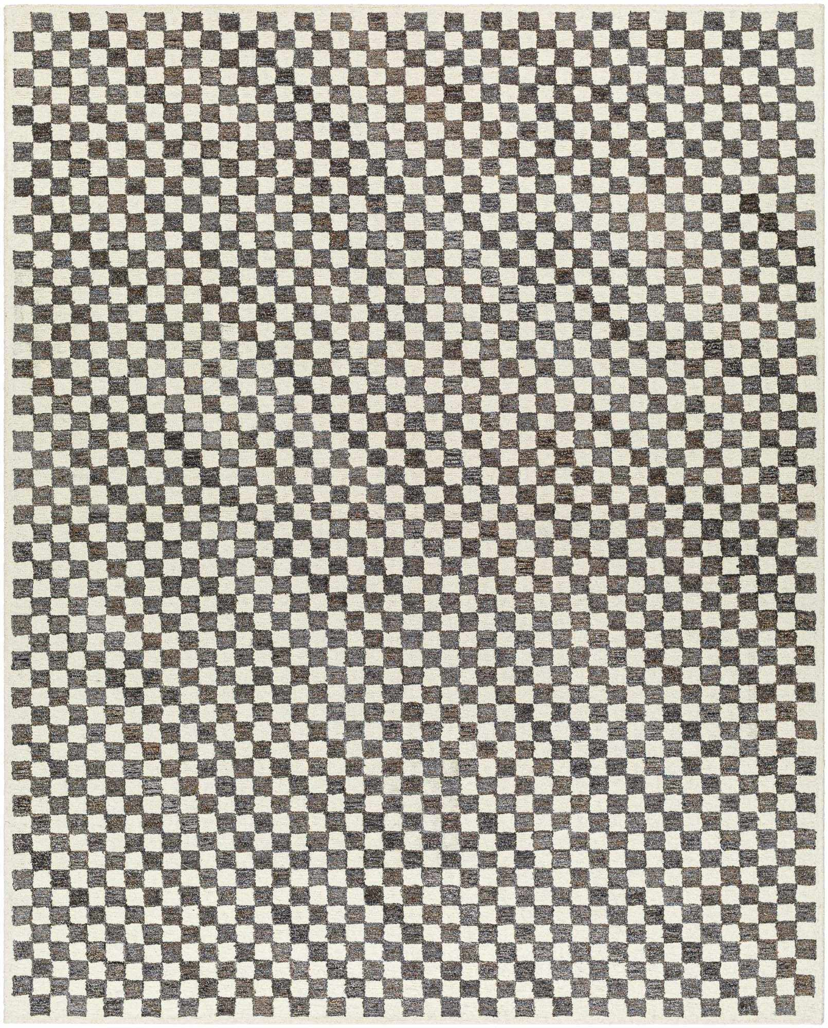 Halen Taupe Checkered Area Rug - Ornate Home
