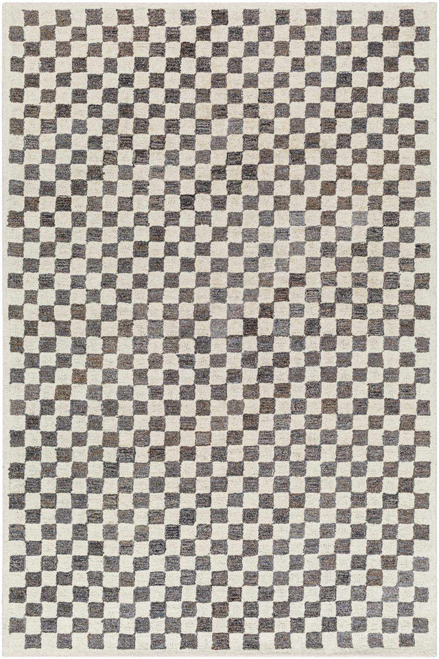 Halen Taupe Checkered Area Rug - Ornate Home