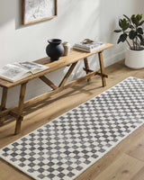 Halen Taupe Checkered Area Rug - Ornate Home