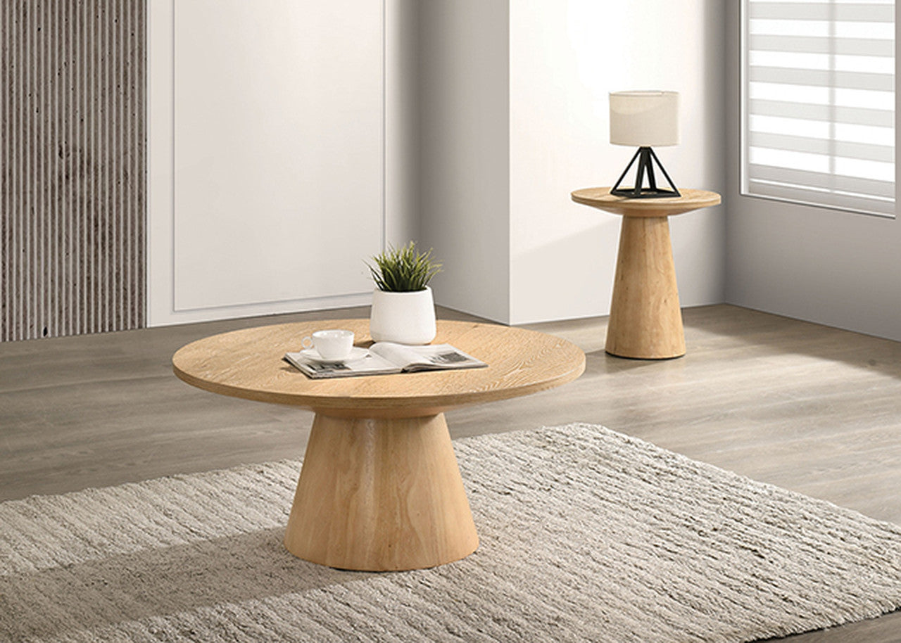 Halewood Oak 36" Round Cocktail Table - Ornate Home