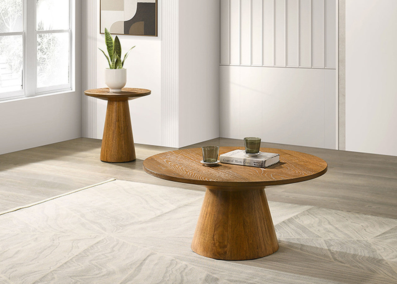 Halewood Walnut 36" Round Cocktail Table - Ornate Home